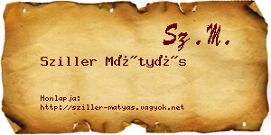 Sziller Mátyás névjegykártya