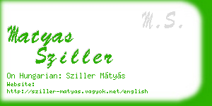 matyas sziller business card