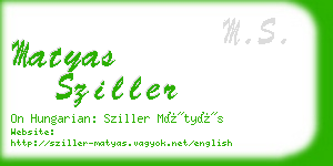 matyas sziller business card